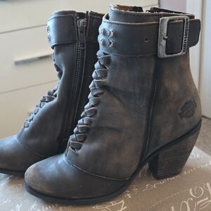 Harley-Davidson Women's Distressed Gray Moto Boots